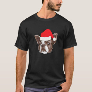 French Bulldog Santa Claus Hat Dog Christmas Frenc T-Shirt