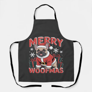 French Bulldog Santa Claus Hat Merry Christmas Dog Apron