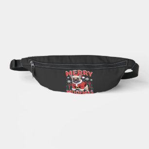 French Bulldog Santa Claus Hat Merry Christmas Dog Bum Bags