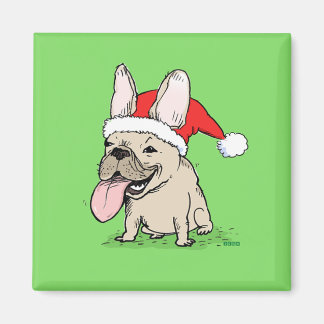 French Bulldog Santa Funny Christmas Holiday Dog Magnet