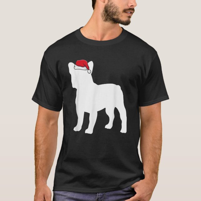 French Bulldog Santa Hat Christmas Pajama Cute Dog T-Shirt (Front)