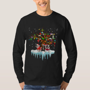 French Bulldog Santa Hat Christmas Tree Snow Costu T-Shirt