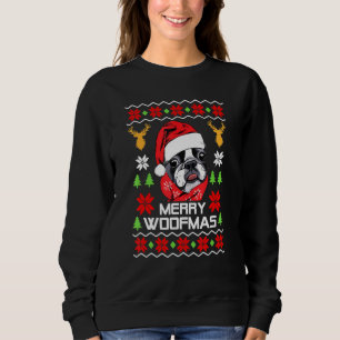 French Bulldog Santa Hat Ugly Christmas Sweater Ho