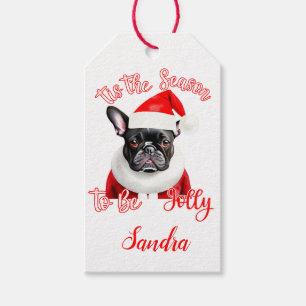 French Bulldog Santa Outfit Gift Tags