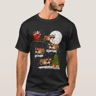 French Bulldog Santa Sleigh Flying Funny Magical C T-Shirt
