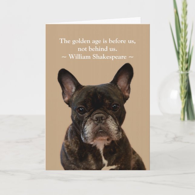 French Bulldog Shakespeare Happy Birthday Card (Front)