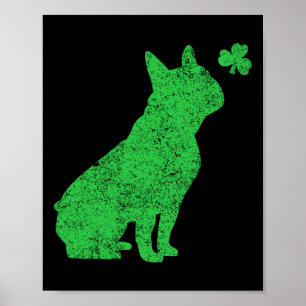 French Bulldog Shamrock St Patricks Day Frenchie D Poster
