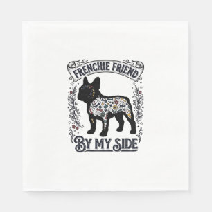 French Bulldog Shirt Vintage Floral Dog Lover Art_ Napkin