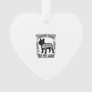 French Bulldog Shirt Vintage Floral Dog Lover Art_ Ornament