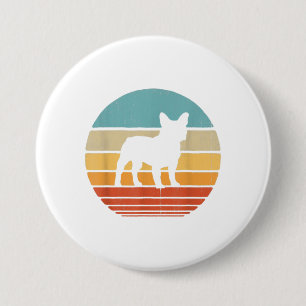 French Bulldog Silhouette 60s 70s Gift Dog Lover 7.5 Cm Round Badge