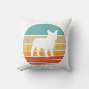 French Bulldog Silhouette 60s 70s Gift Dog Lover Cushion