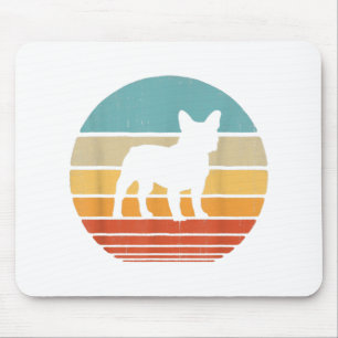 French Bulldog Silhouette 60s 70s Gift Dog Lover Mouse Pad