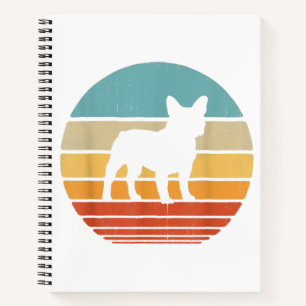 French Bulldog Silhouette 60s 70s Gift Dog Lover Notebook