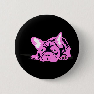 French Bulldog Silhouette 6 Cm Round Badge