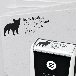 French Bulldog Silhouette Dog Breed Return Address Self-inking Stamp