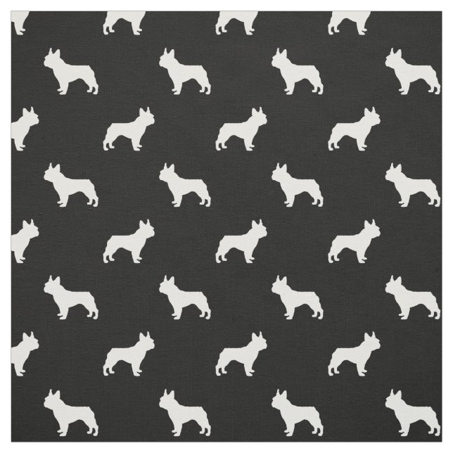 French Bulldog silhouette dog fabric (Swatch)