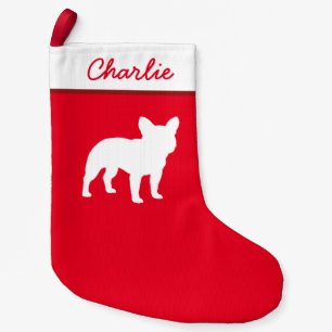 French Bulldog Silhouette Frenchie Dog Holiday Small Christmas Stocking
