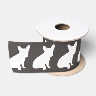 French Bulldog Silhouette Party Satin Ribbon