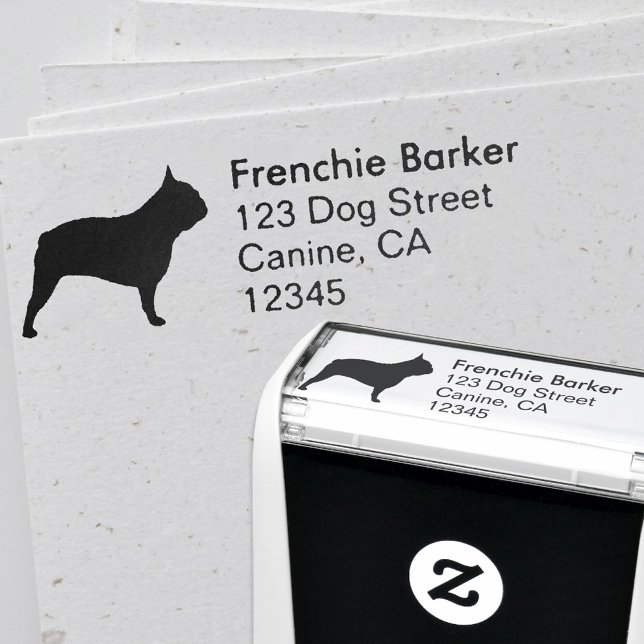 French Bulldog Silhouette Return Address Self-inking Stamp (Creator Uploaded)