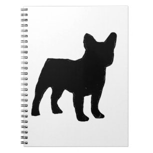 french bulldog silhouette spiral notebook