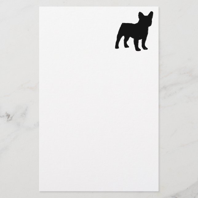 french bulldog silhouette stationery (Front)