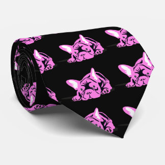 French Bulldog Silhouette Tie