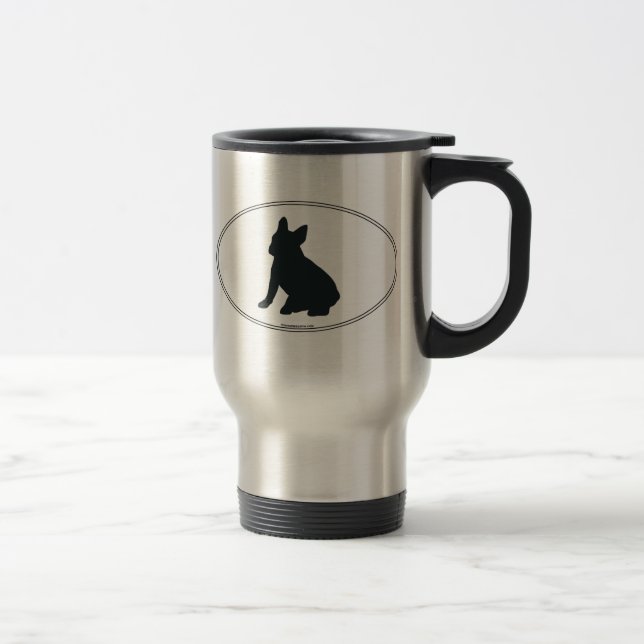 French Bulldog Silhouette Travel Mug (Right)