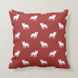 French Bulldog Silhouettes Pattern Cushion