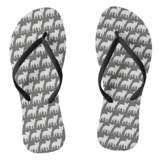 French Bulldog Silhouettes Pattern Jandals