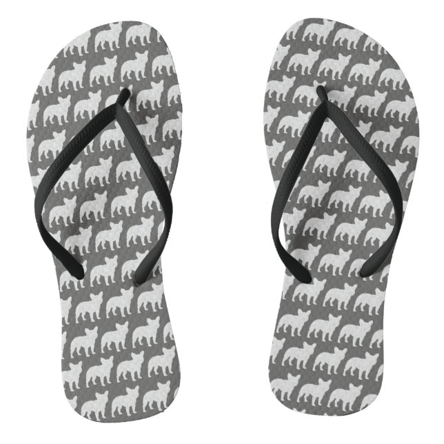 French Bulldog Silhouettes Pattern Jandals (Footbed)