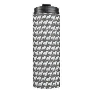 French Bulldog Silhouettes Pattern Thermal Tumbler