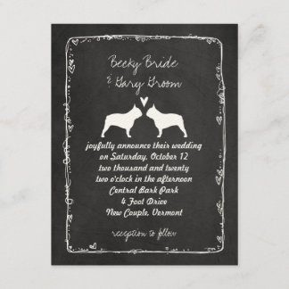 French Bulldog Silhouettes Wedding Announcement
