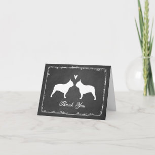 French Bulldog Silhouettes Wedding Thank You Card