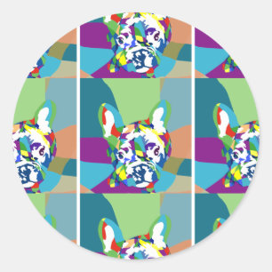 French Bulldog sitting Classic Round Sticker
