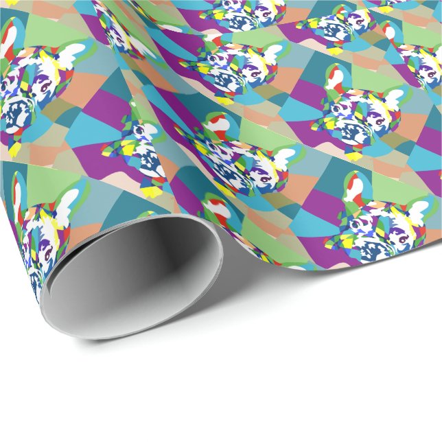 French Bulldog sitting Wrapping Paper (Roll Corner)