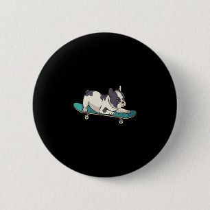 French Bulldog Skateboarding Dog 6 Cm Round Badge