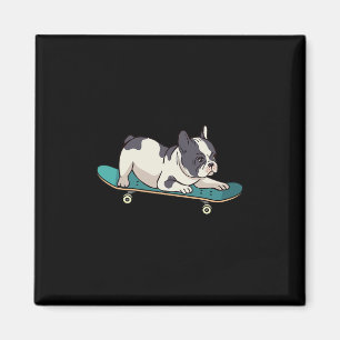 French Bulldog Skateboarding Dog Magnet