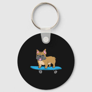 French Bulldog Skateboarding Dog Skater Bulldog Me Key Ring