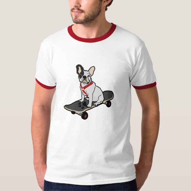 French Bulldog Skateboarding Men's Tee (Front)