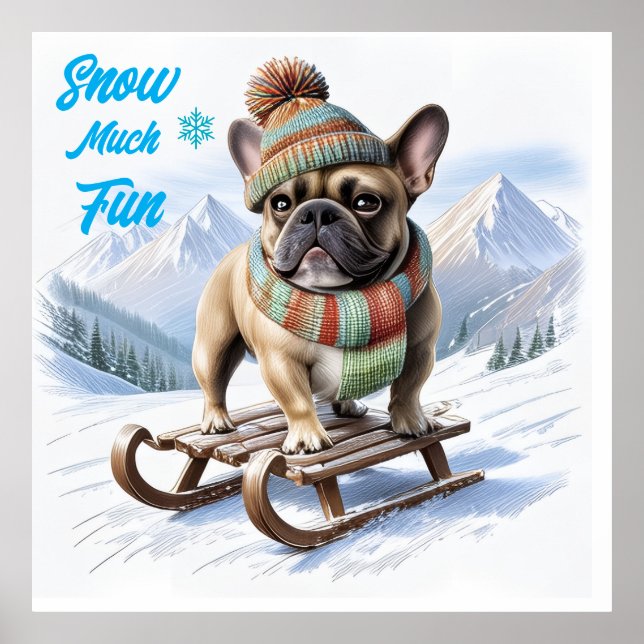 French Bulldog sled French Bulldog Poster (Front)
