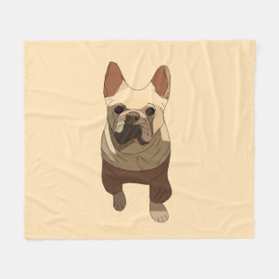 French Bulldog, Soft Peach Fleece Blanket
