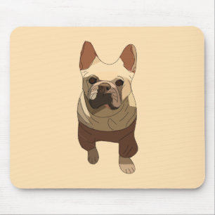 French Bulldog, Soft Peach Mouse Pad