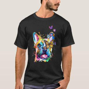 French Bulldog Splash Butterflies Dog T-Shirt