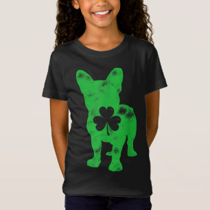 French Bulldog St Patricks Day Boys Girls Shamrock T-Shirt