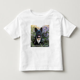 French Bulldog Stands in Flowers Toddler T-Shirt