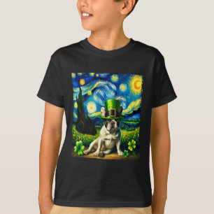 French Bulldog Starry Night Saint Patricks Day Dog T-Shirt