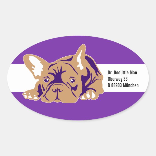 French Bulldog Sticker with text (Front)