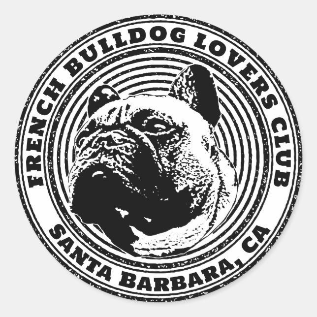 French bulldog Sticker with Text Field (Front)