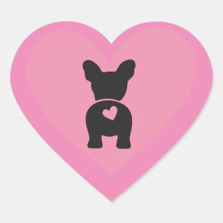 French Bulldog Stickers, Gift Labels with Hearts