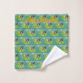 French Bulldog Summer French Bulldog Wash Cloth